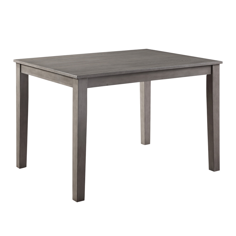 Owen 5 Piece Dining Set with Table and 4 Chairs- Brown Polyester- Gray Wood