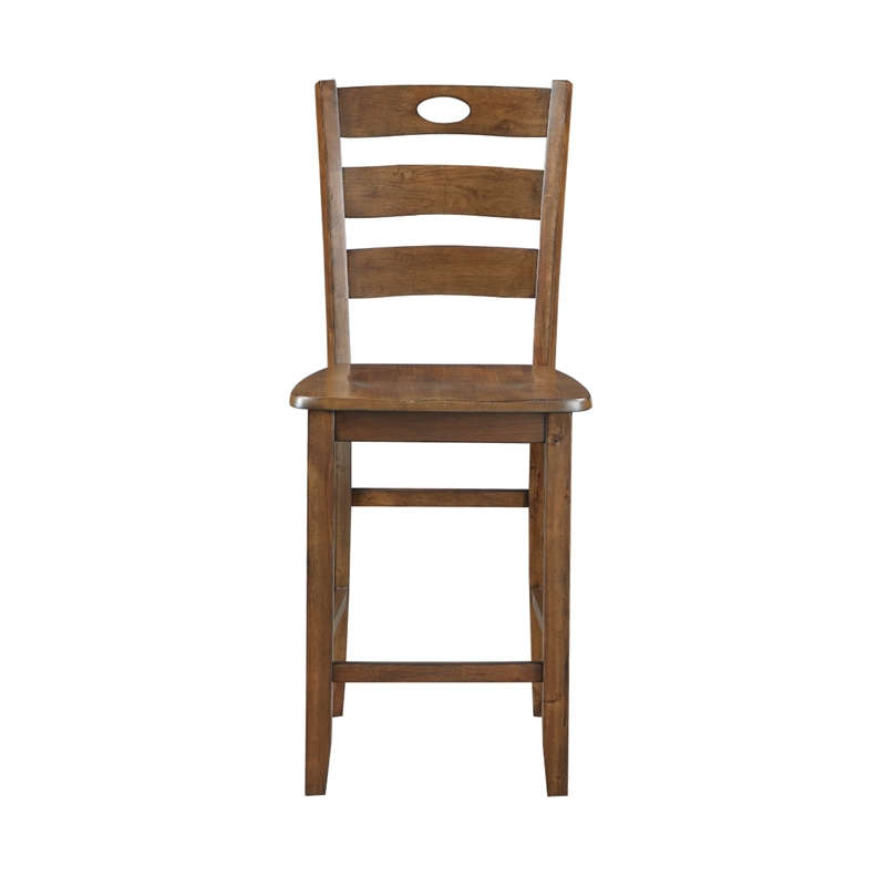 Tori 5 Piece Counter Height Dining Set- Square Table and 4 Chairs- Brown