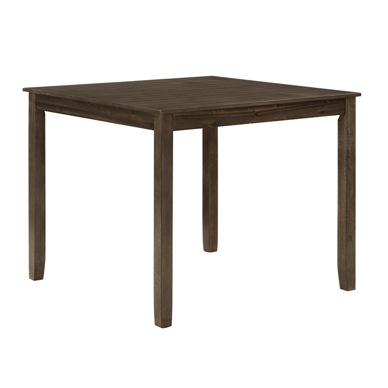 Ivy 5 Piece Dining Set- Square Top Table- 4 X Back Chairs- Brown Solid Wood