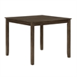 Ivy 5 Piece Dining Set- Square Top Table- 4 X Back Chairs- Brown Solid Wood