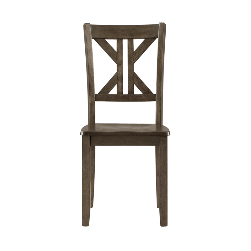 Ivy 5 Piece Dining Set- Square Top Table- 4 X Back Chairs- Brown Solid Wood
