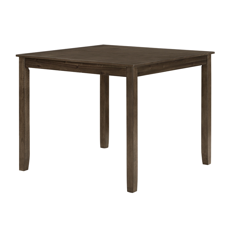 Ivy 5 Piece Dining Set- Square Top Table- 4 X Back Chairs- Brown Solid Wood