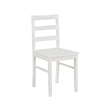 Lav 5 Piece Dining Table and 4 Chair Set- Open Backs- White Solid Wood