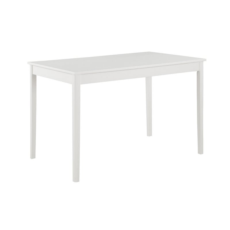 Lav 5 Piece Dining Table and 4 Chair Set- Open Backs- White Solid Wood
