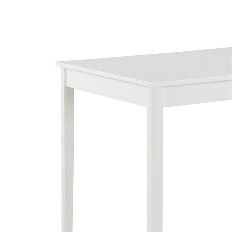 Lav 5 Piece Dining Table and 4 Chair Set- Open Backs- White Solid Wood