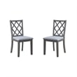 Lisle 5 Piece Extendable Dining Table and 4 Crossback Chair Set- Gray Wood