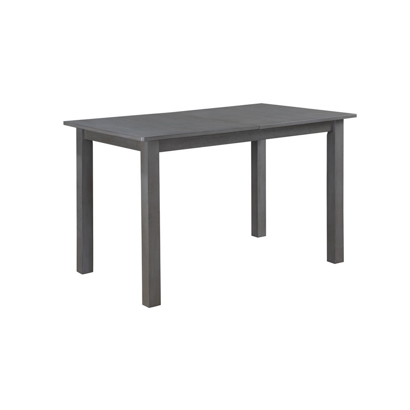 Lisle 5 Piece Extendable Dining Table and 4 Crossback Chair Set- Gray Wood