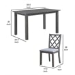 Lisle 5 Piece Extendable Dining Table and 4 Crossback Chair Set- Gray Wood