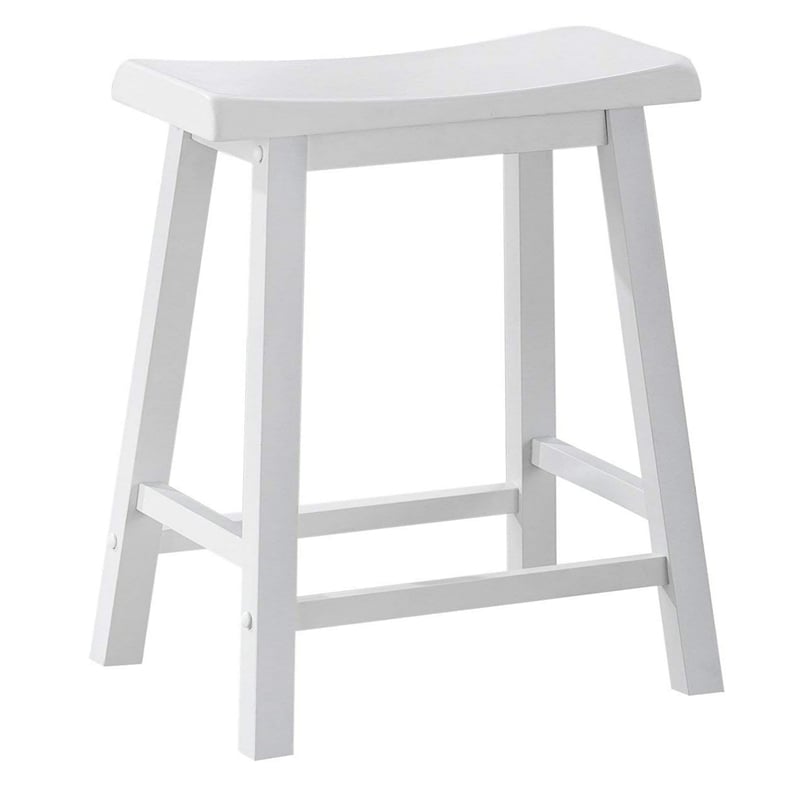 Lon 3pc Counter Height Dining Table and Saddle Stool Set- White- Oak