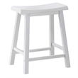 Lon 3pc Counter Height Dining Table and Saddle Stool Set- White- Oak