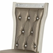 Juhi 21 Inch Side Dining Chairs Set of 2- Mirror Trim Frame- Faux Leather
