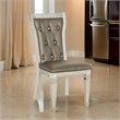 Juhi 21 Inch Side Dining Chairs Set of 2- Mirror Trim Frame- Faux Leather