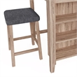 Dawny 3pc Counter Height Table Set with Stools- Shelves- Brown Oak Wood