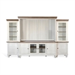 Dean Console with Hutch TV Media Wall Unit- Brown- White 119 Inch