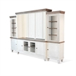 Dean Console with Hutch TV Media Wall Unit- Brown- White 119 Inch