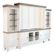 Dean Console with Hutch TV Media Wall Unit- Brown- White 119 Inch