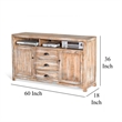 Rany TV Console- 60Wx36H Light Brown Mahogany- 5 Shelves- 3 Drawers