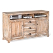Rany TV Console- 60Wx36H Light Brown Mahogany- 5 Shelves- 3 Drawers
