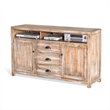 Rany TV Console- 60Wx36H Light Brown Mahogany- 5 Shelves- 3 Drawers