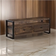 Flint TV Media Console- 3 Drawers- 2 Shelves- Dark Brown Wood- 64 Inch