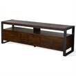 Flint TV Media Console- 3 Drawers- 2 Shelves- Dark Brown Wood- 78 Inch