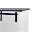 Zena TV Media Console- 3 Shelves- 2 Barn Doors- White- Brown- 65 Inch