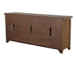 Yael TV Media Console- 6 Shelf- Glass Doors- 70 Inch Light Brown Wood