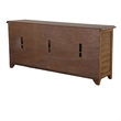 Yael TV Media Console- 6 Shelf- Glass Doors- 70 Inch Light Brown Wood