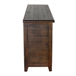 Yael TV Media Console- 6 Shelves- Glass Doors- 70 Inch Dark Brown Wood