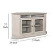 Sain Corner TV Media Console- 6 Shelf- 2 Glass Door 55 Inch Taupe Wood