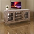 Anva TV Media Console- Shelves- Doors- Light Brown Mahogany- 64 Inch