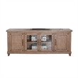 Anva TV Media Console- Shelves- Doors- Light Brown Mahogany- 74 Inch