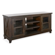 Anva TV Media Console- Shelves- Doors- Dark Brown Mahogany- 64 Inch