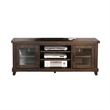 Anva TV Media Console- Shelves- Doors- Dark Brown Mahogany- 64 Inch