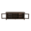 Anva TV Media Console- Shelves- Doors- Dark Brown Mahogany- 64 Inch