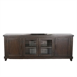 Anva TV Media Console- Shelves- Doors- Dark Brown Mahogany- 74 Inch