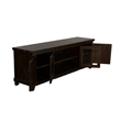 Anva TV Media Console- Shelves- Doors- Dark Brown Mahogany- 74 Inch