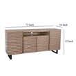 Desy TV Media Entertainment Console- Fluted Doors- Light Brown 72 Inch
