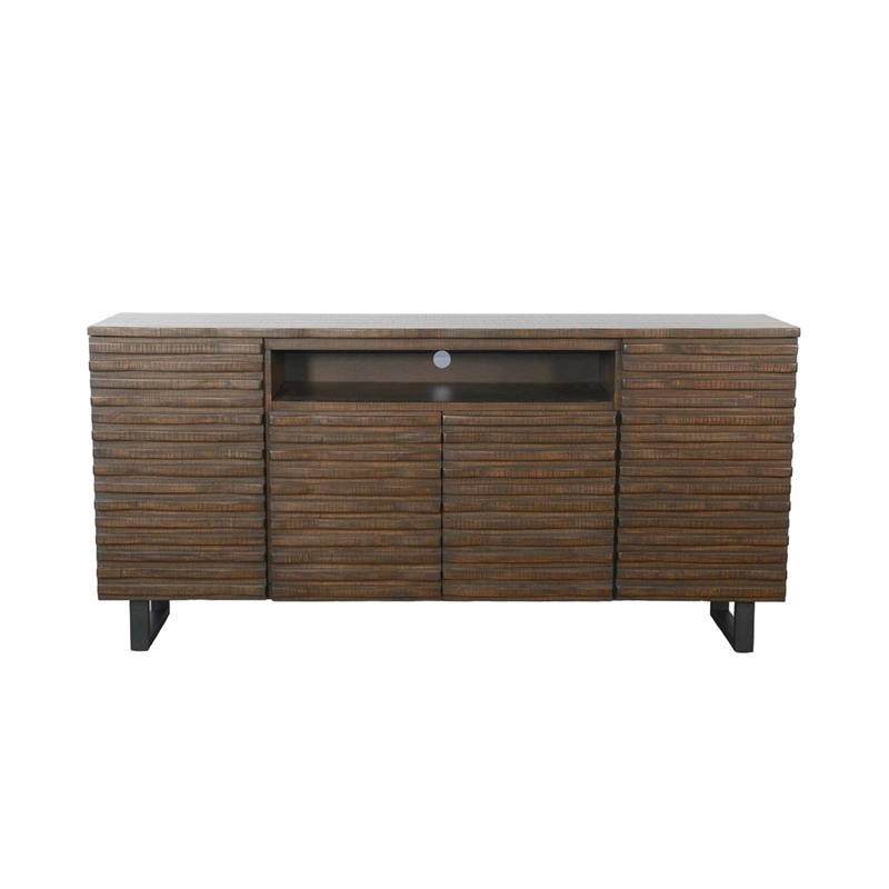 Desy TV Media Entertainment Console- Fluted Doors- Dark Brown 72 Inch
