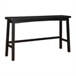 Casy 4pc Bar Height Table Set- 3 Contoured Stools- Black Rubberwood