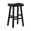 Casy 4pc Bar Height Table Set- 3 Contoured Stools- Black Rubberwood
