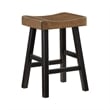 Casy 4pc Counter Height Table Set- 3 Contour Stools- Black Brown Wood