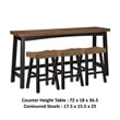 Casy 4pc Counter Height Table Set- 3 Contour Stools- Black Brown Wood