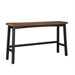 Casy 4pc Bar Height Table Set- 3 Contour Stools- Black Brown Wood