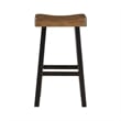 Casy 4pc Bar Height Table Set- 3 Contour Stools- Black Brown Wood
