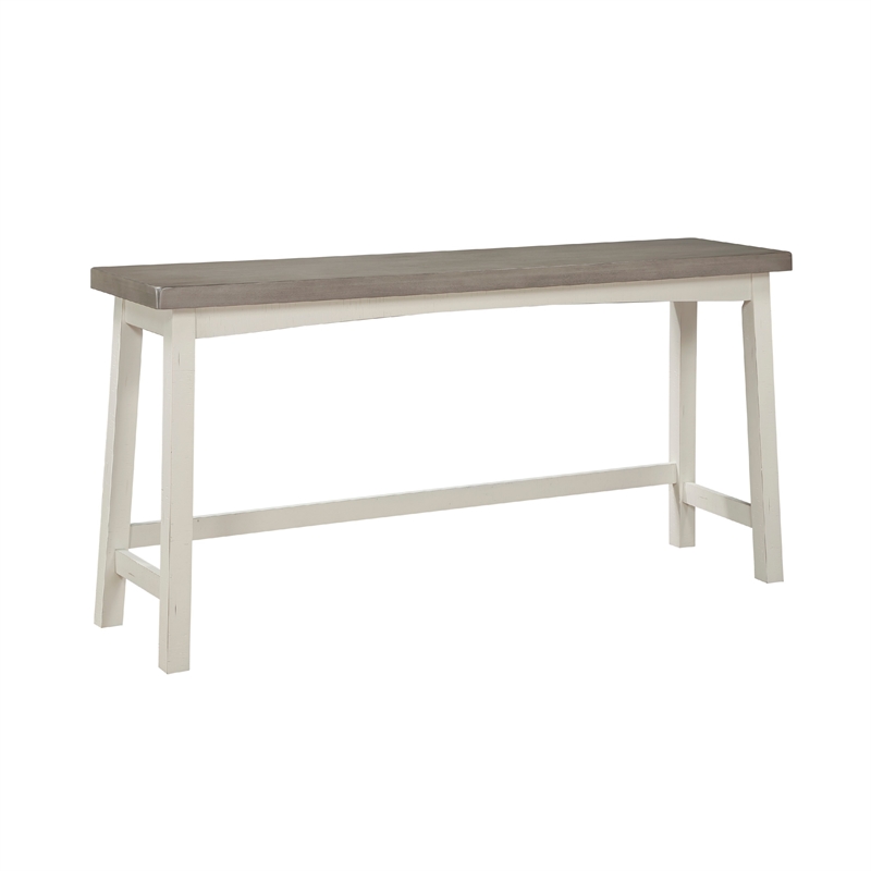 Casy 4pc Counter Height Table Set- 3 Contour Stools- White Brown Wood