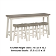 Casy 4pc Counter Height Table Set- 3 Contour Stools- White Brown Wood