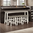 Casy 4pc Counter Height Table Set- 3 Contour Stools- White Brown Wood