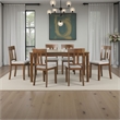Penny 7pc Dinette Set- Table and 6 Beige Dining Chairs- Cherry Wood
