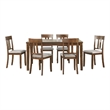 Penny 7pc Dinette Set- Table and 6 Beige Dining Chairs- Cherry Wood